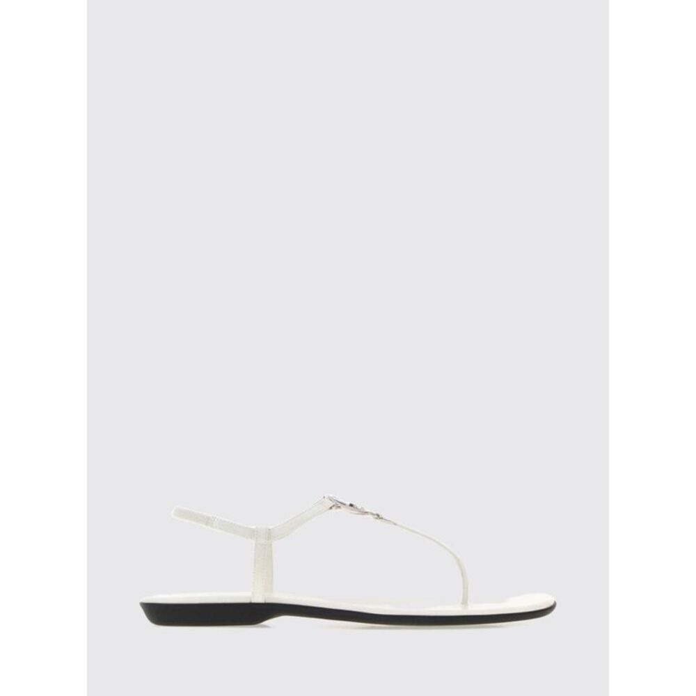 Gucci Women Gucci Interlocking G Leather Thong Sandals With Low Heel